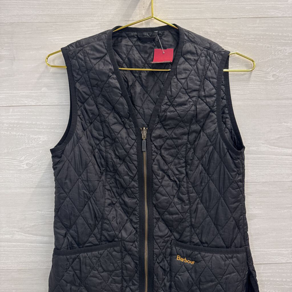 Barbour Black Quilted Zip Up Vest 6