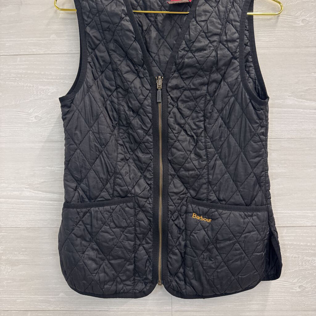 Barbour Black Quilted Zip Up Vest 6