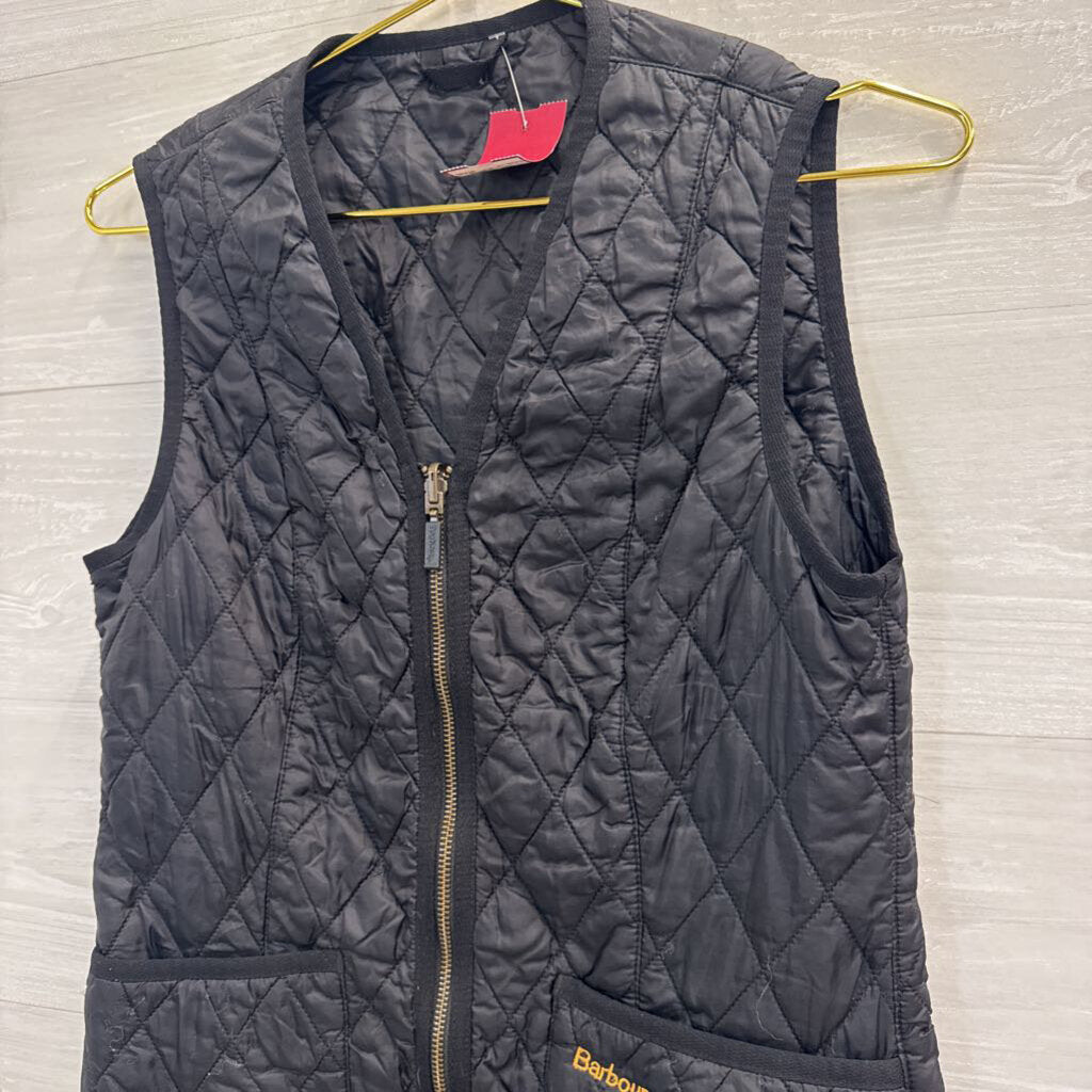 Barbour Black Quilted Zip Up Vest 6