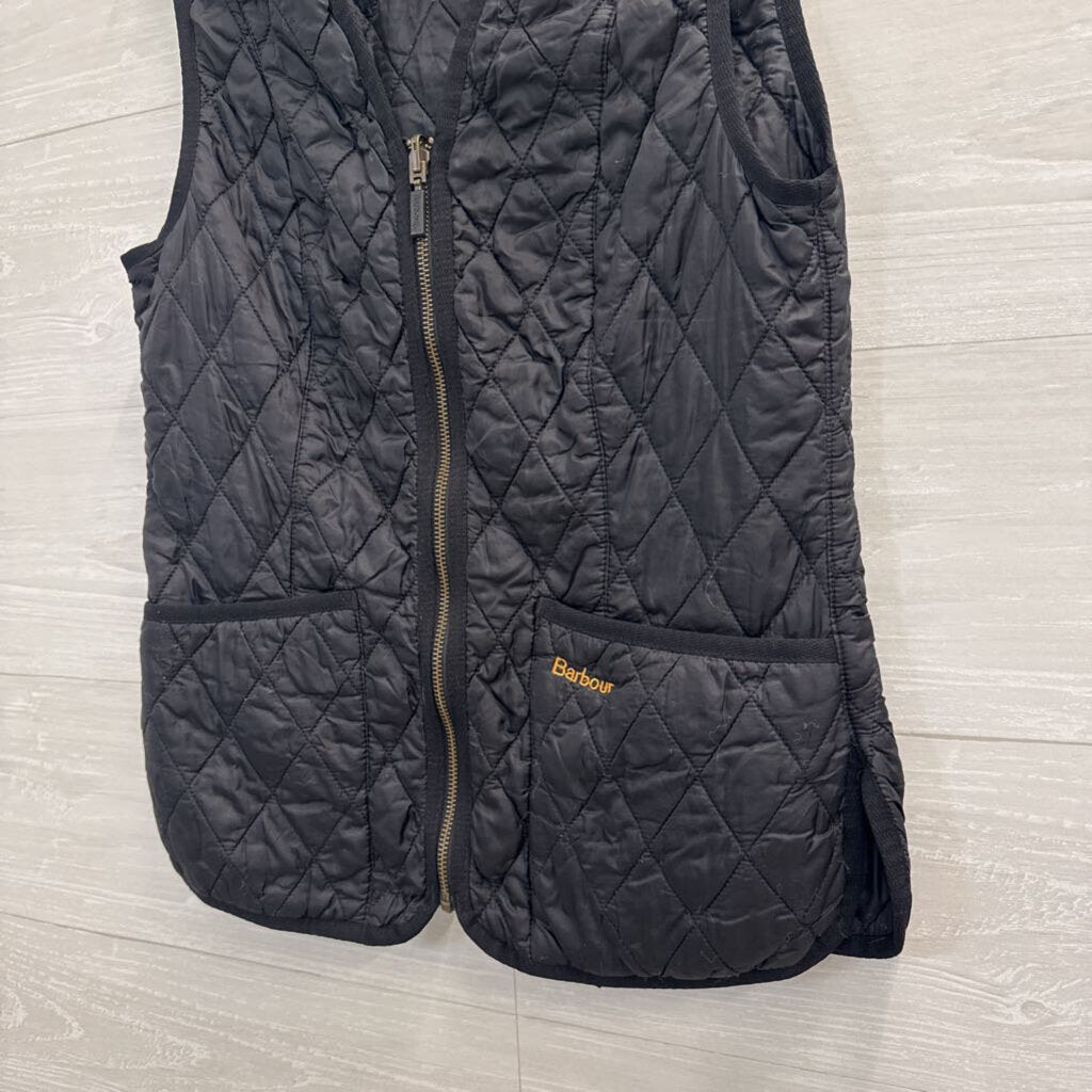 Barbour Black Quilted Zip Up Vest 6