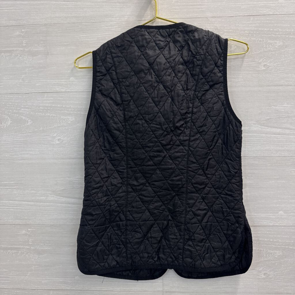 Barbour Black Quilted Zip Up Vest 6