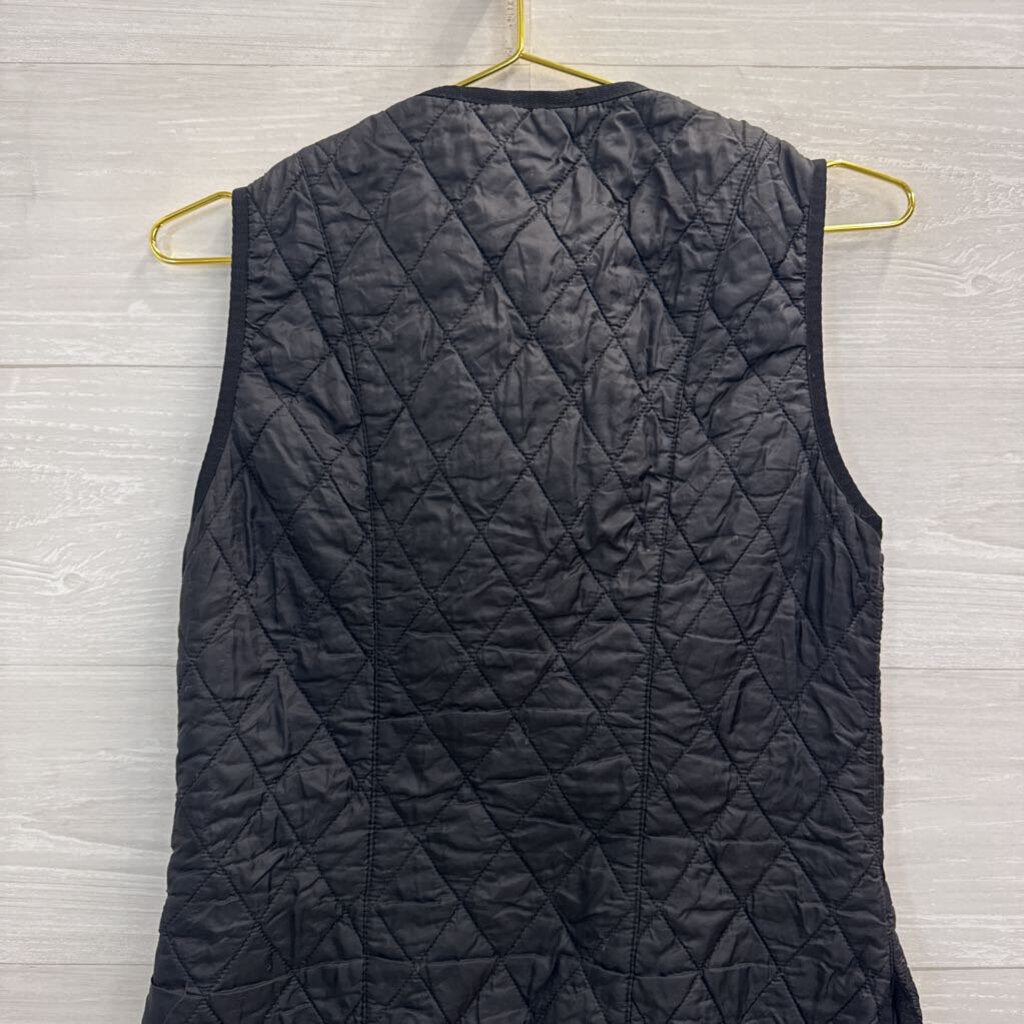 Barbour Black Quilted Zip Up Vest 6