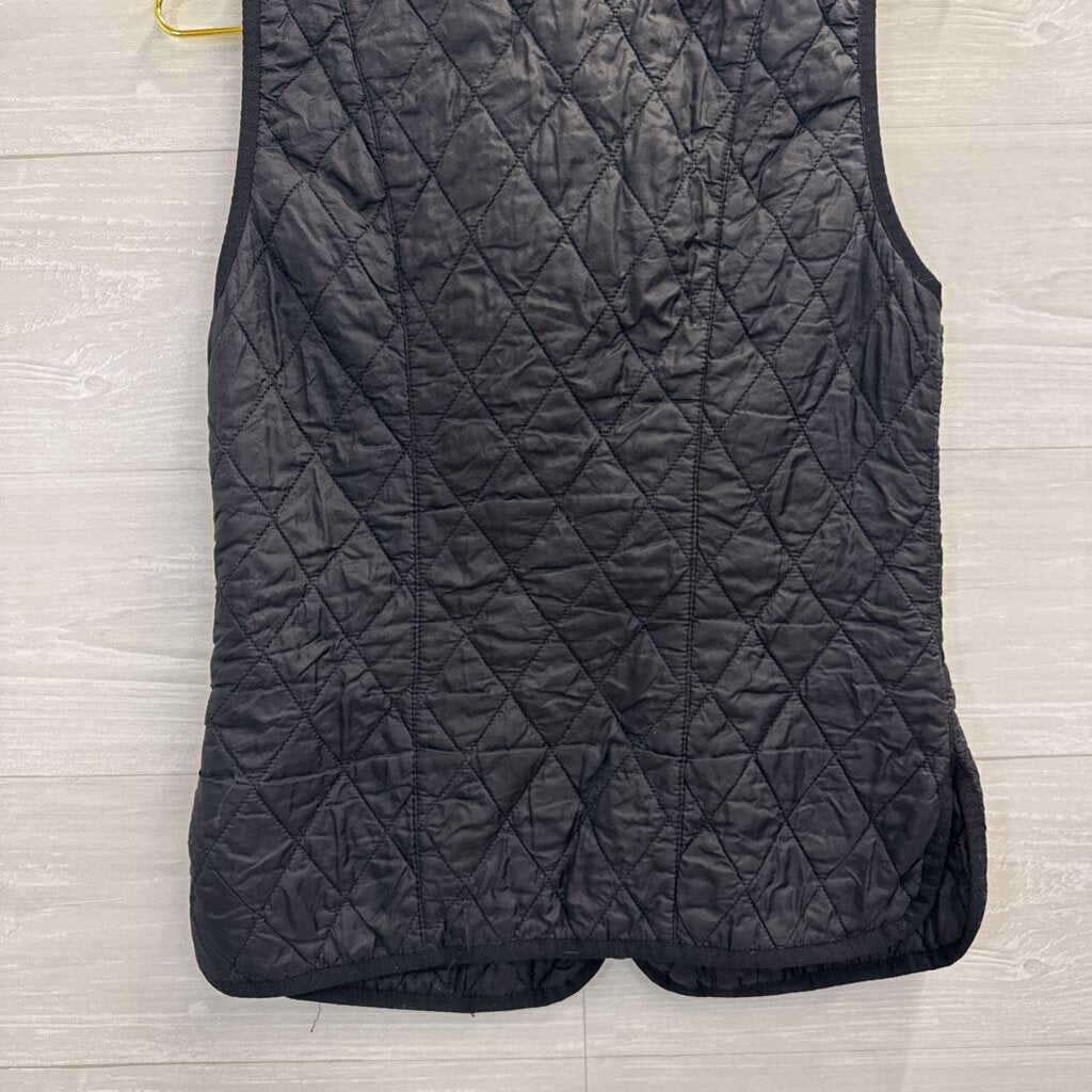 Barbour Black Quilted Zip Up Vest 6