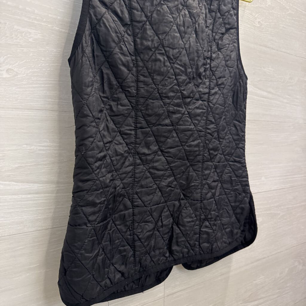 Barbour Black Quilted Zip Up Vest 6