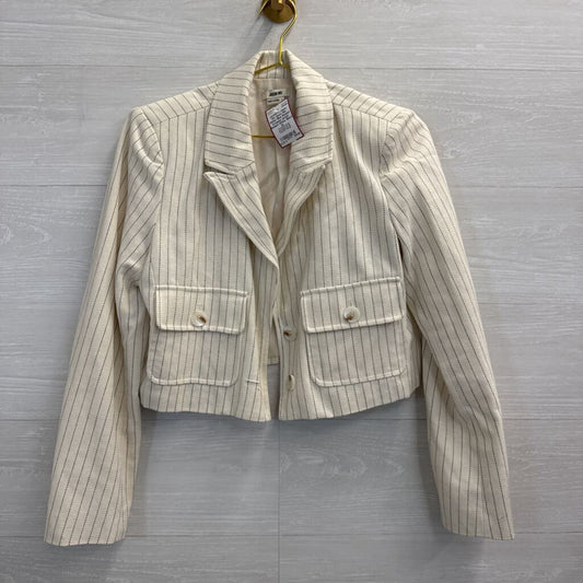 Jason Wu White/ Blue Striped Cropped Jacket Medium