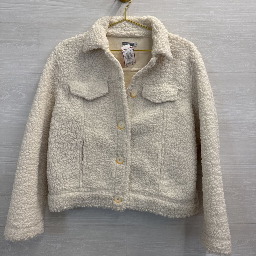 Earthbound Trading Co White Teddy Jacket Medium
