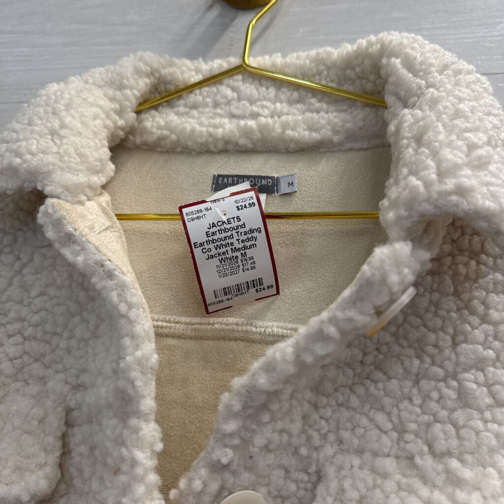 Earthbound Trading Co White Teddy Jacket Medium