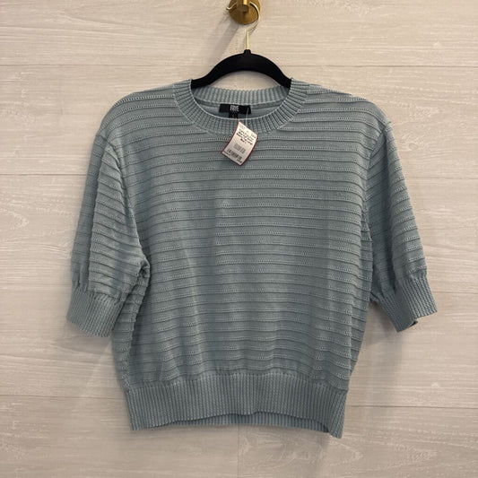 Frye Blue Knit Short Sleeve Top Large