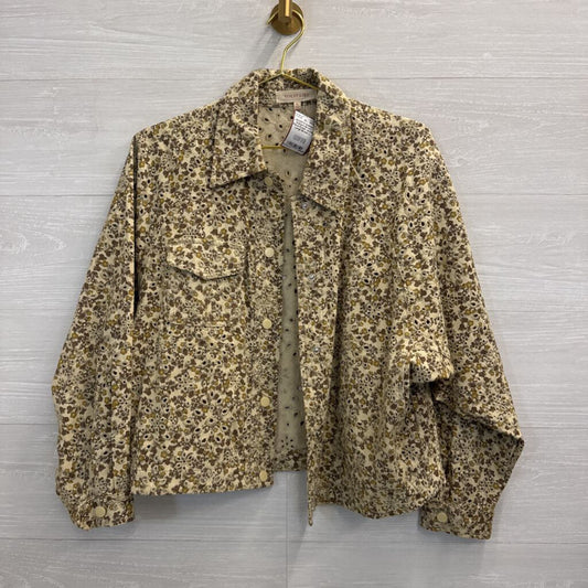 Solitaire Brown Floral Eyelet Jacket Large