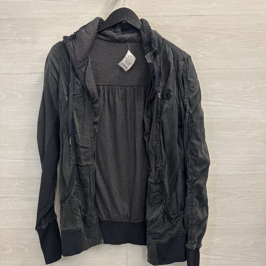 Lululemon Black/ Grey Reversible Cool Down Ruched Zip Up Jacket 8