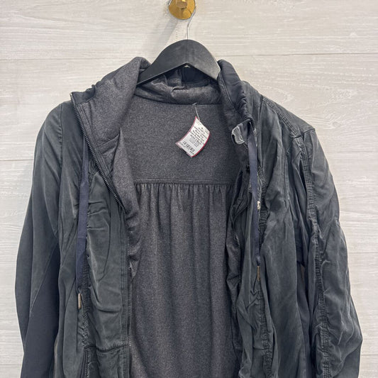 Lululemon Black/ Grey Reversible Cool Down Ruched Zip Up Jacket 8