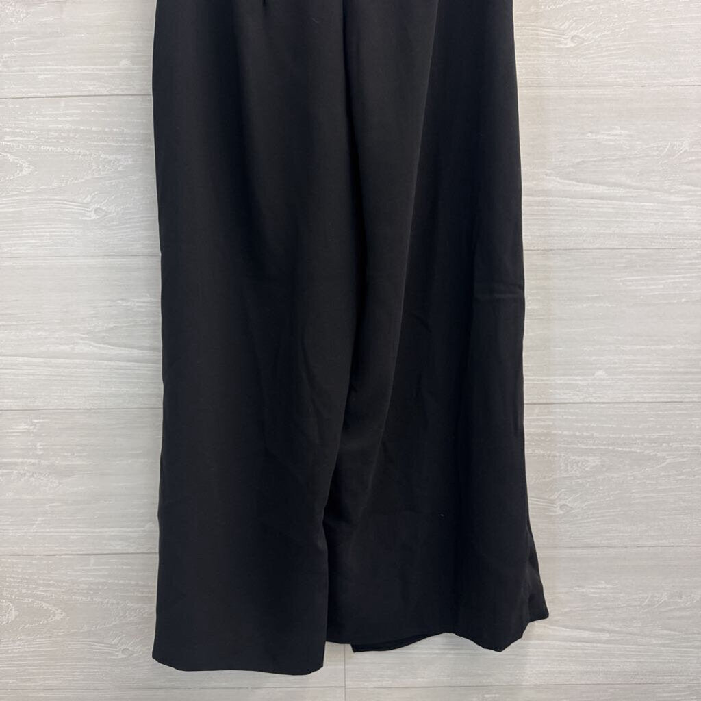 Amanda Uprichard Black Cropped Wide Leg Wrap Pants Medium