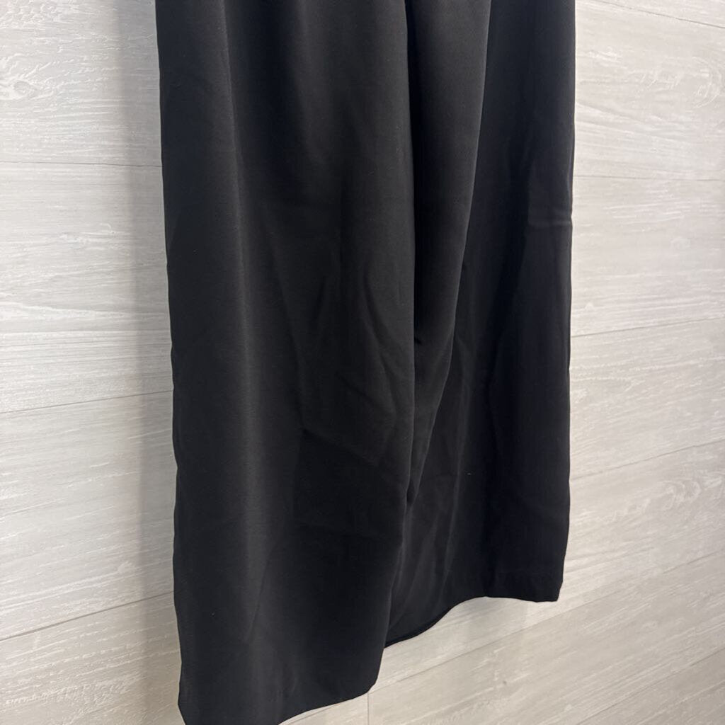 Amanda Uprichard Black Cropped Wide Leg Wrap Pants Medium