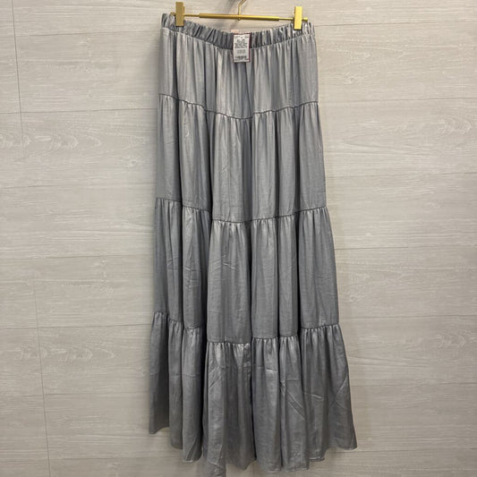 Philosophy Silver Silky Maxi Skirt Medium