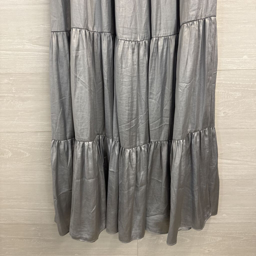 Philosophy Silver Silky Maxi Skirt Medium