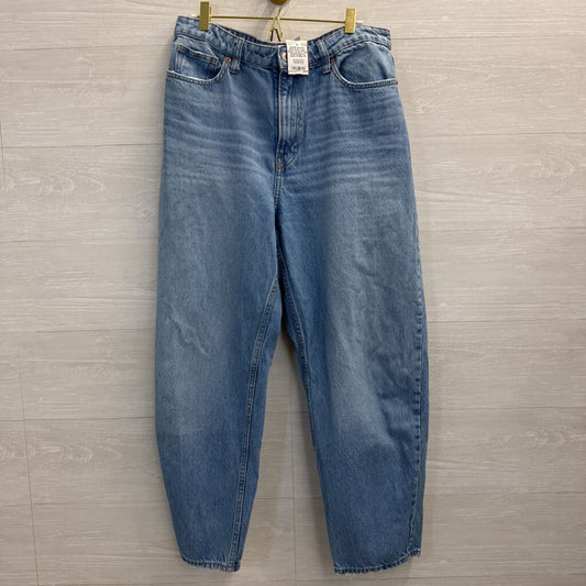 And Denim Light Wash Loose Fit High Waisted Barrel Jeans 10