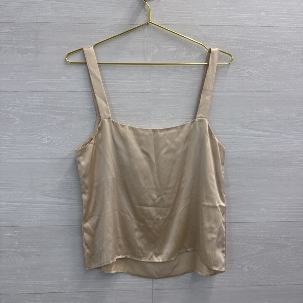 Reformation Beige 100% Silk Tank Top Medium