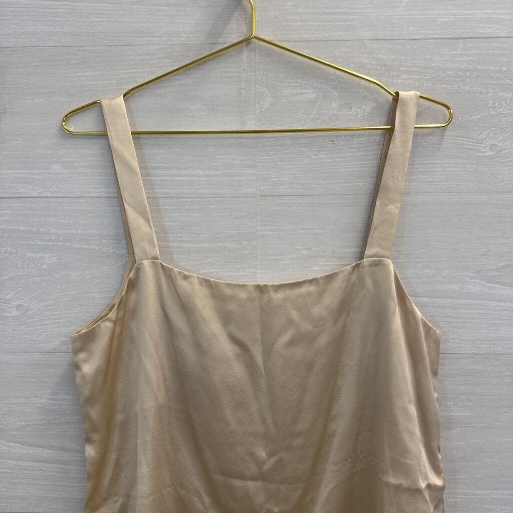 Reformation Beige 100% Silk Tank Top Medium
