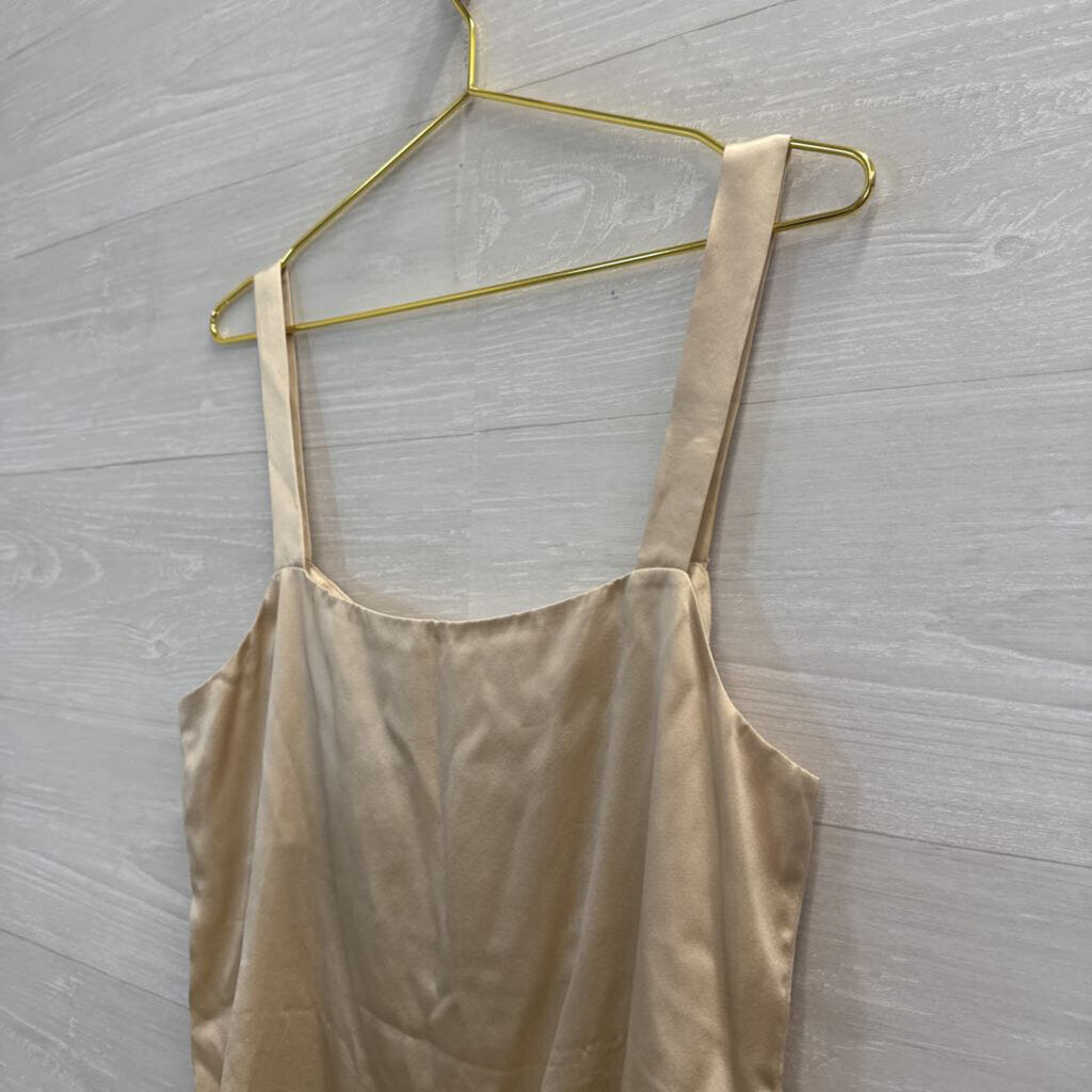 Reformation Beige 100% Silk Tank Top Medium