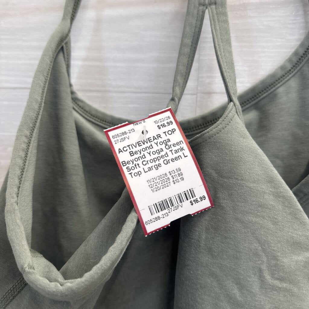 Beyond Yoga Green Soft Cropped Tank Top Large