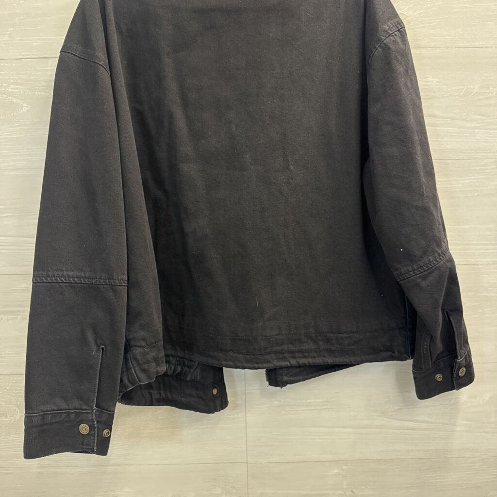 Levi Black Denim Sherpa Collar Jacket Medium