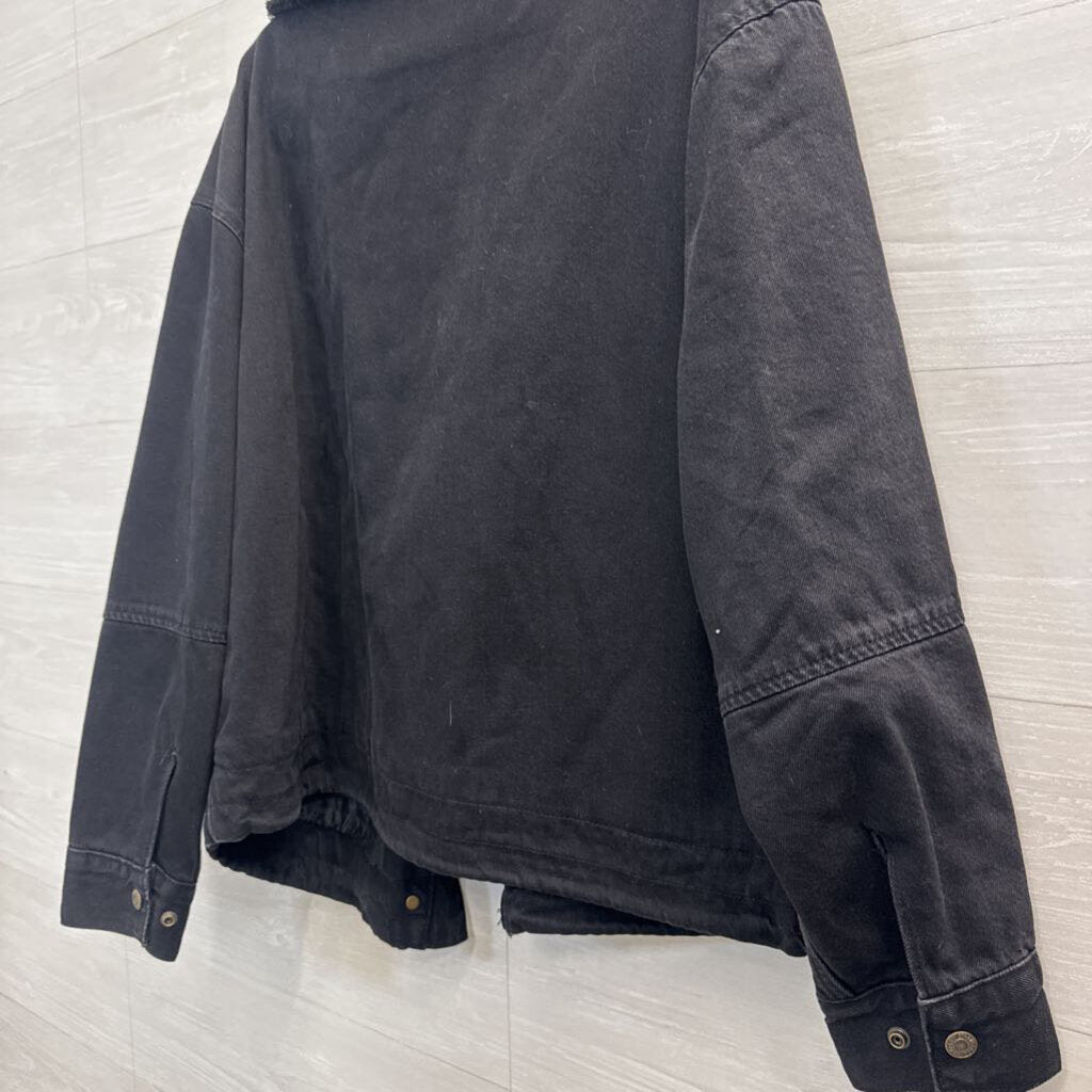 Levi Black Denim Sherpa Collar Jacket Medium