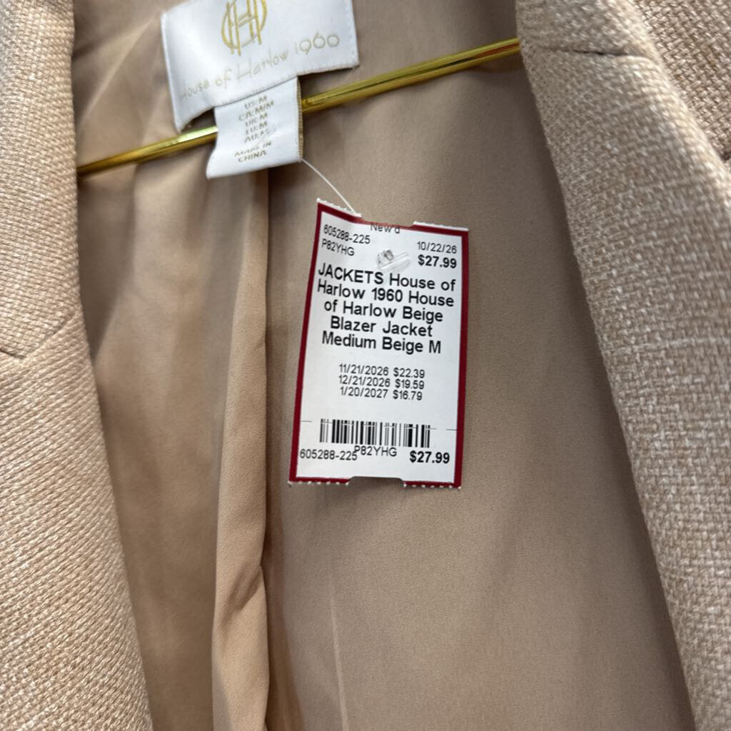 House of Harlow Beige Blazer Jacket Medium