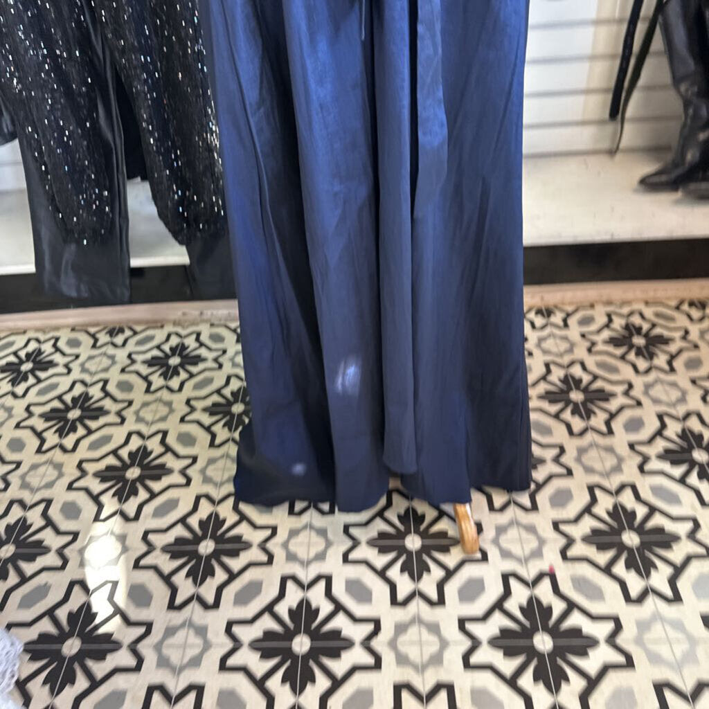 MSGLAMOR Navy Long Sleeve Long Formal Dress Large