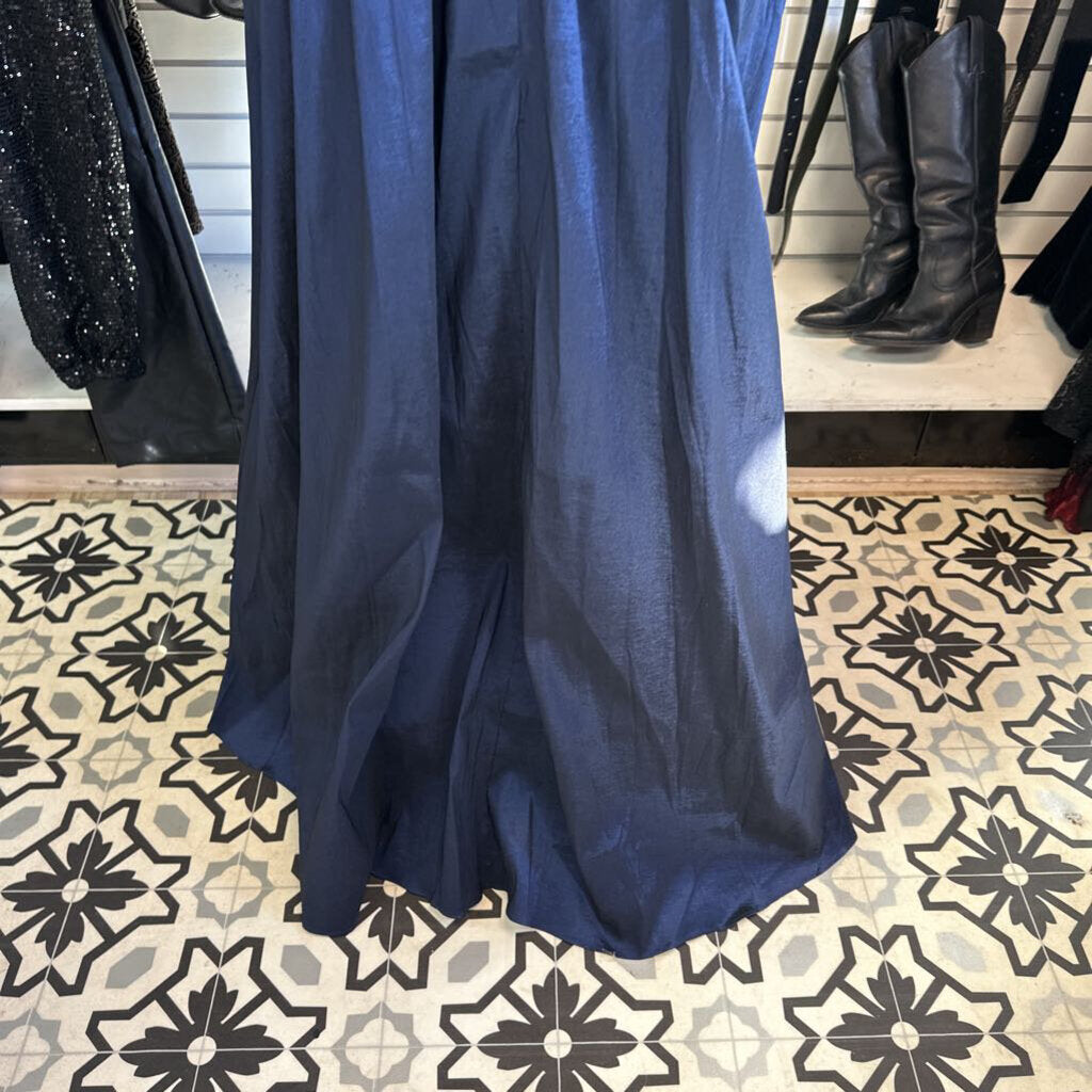 MSGLAMOR Navy Long Sleeve Long Formal Dress Large