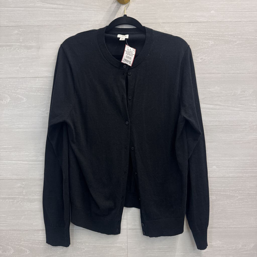 J Crew Black Lightweight Cardigan Sweater Extra Large