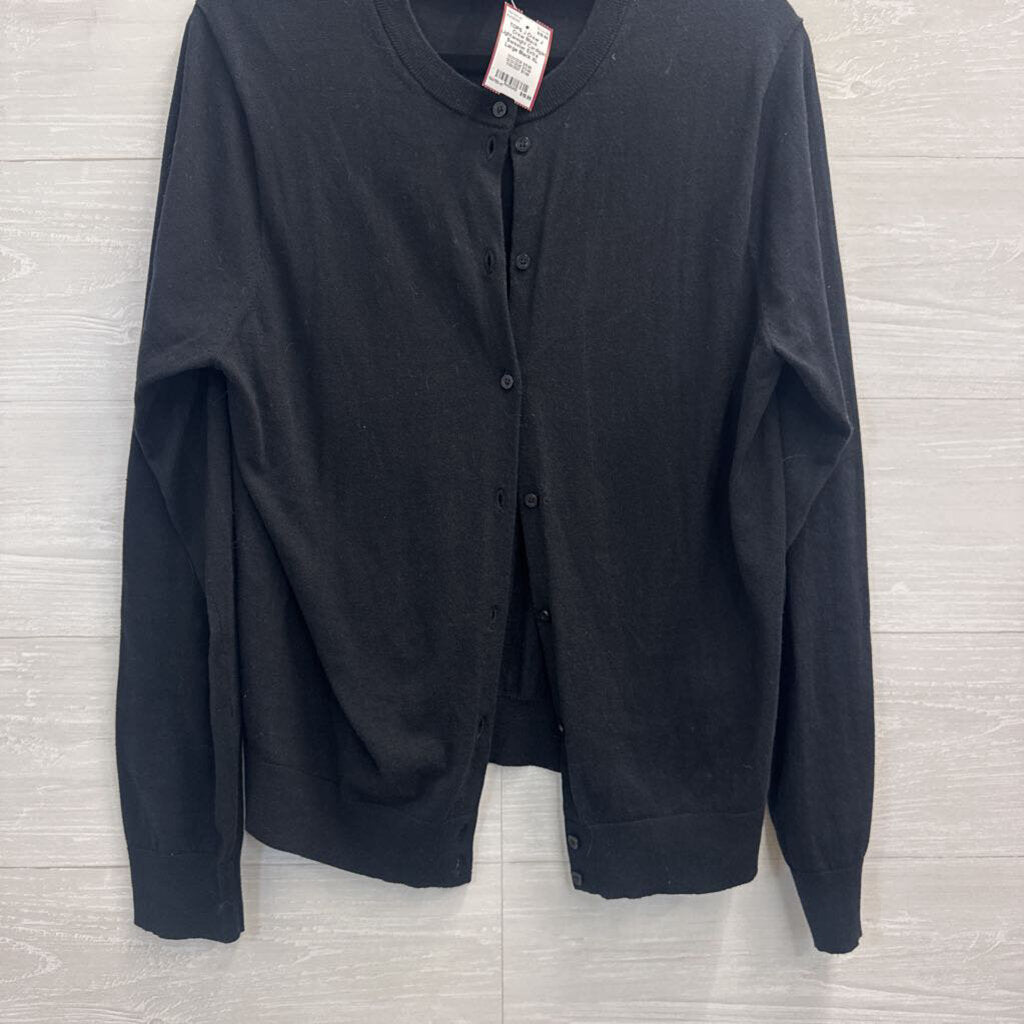 J Crew Black Lightweight Cardigan Sweater Extra Large