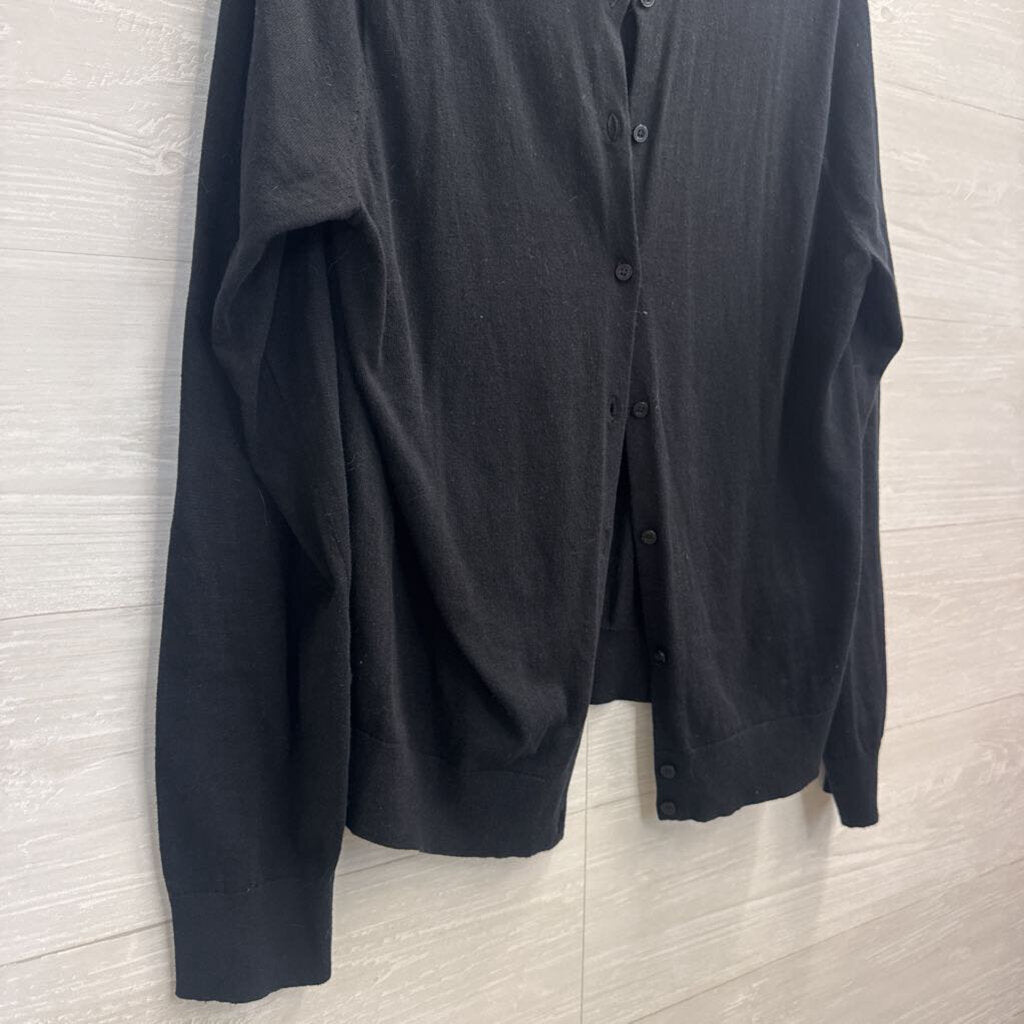 J Crew Black Lightweight Cardigan Sweater Extra Large