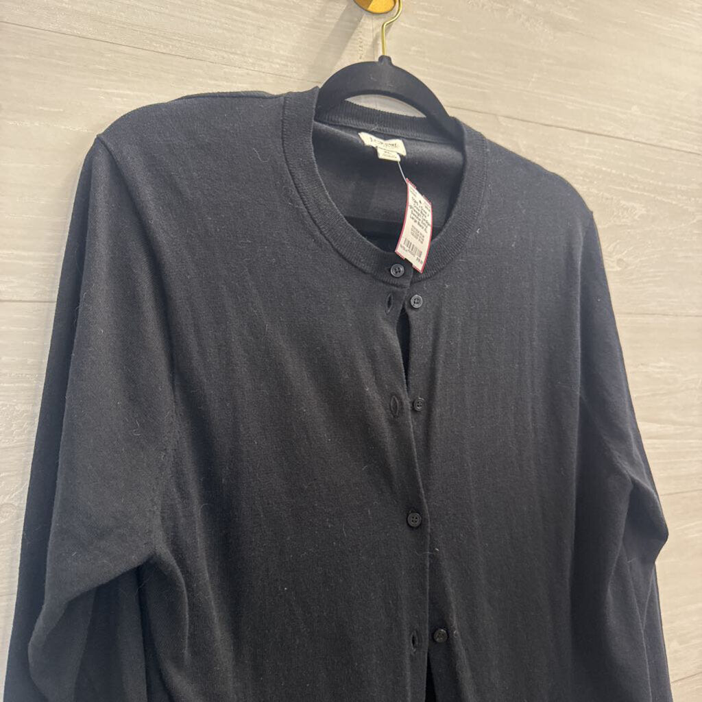 J Crew Black Lightweight Cardigan Sweater Extra Large
