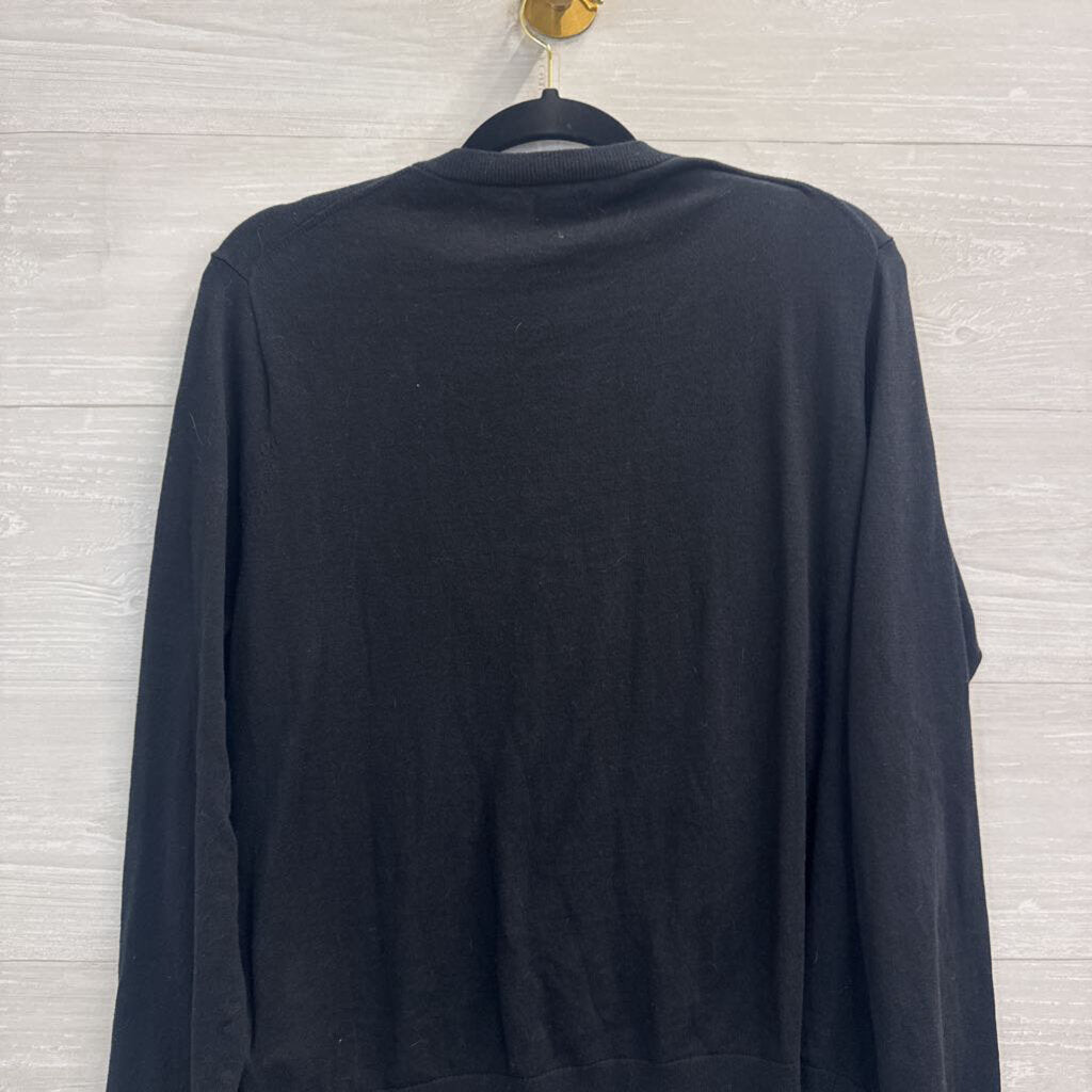 J Crew Black Lightweight Cardigan Sweater Extra Large