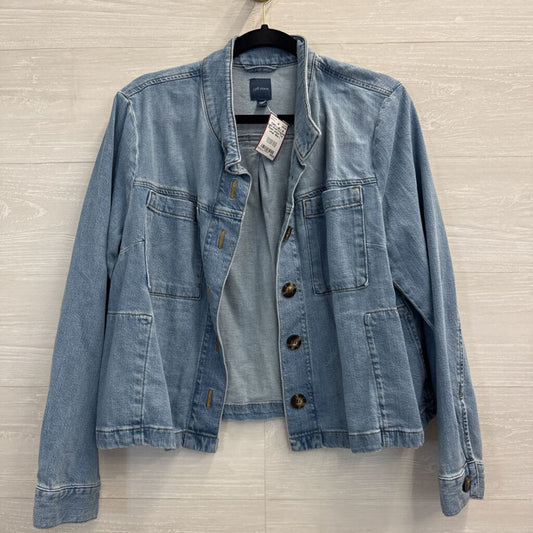 J Jill Light Wash Cropped Denim Jacket Top Large
