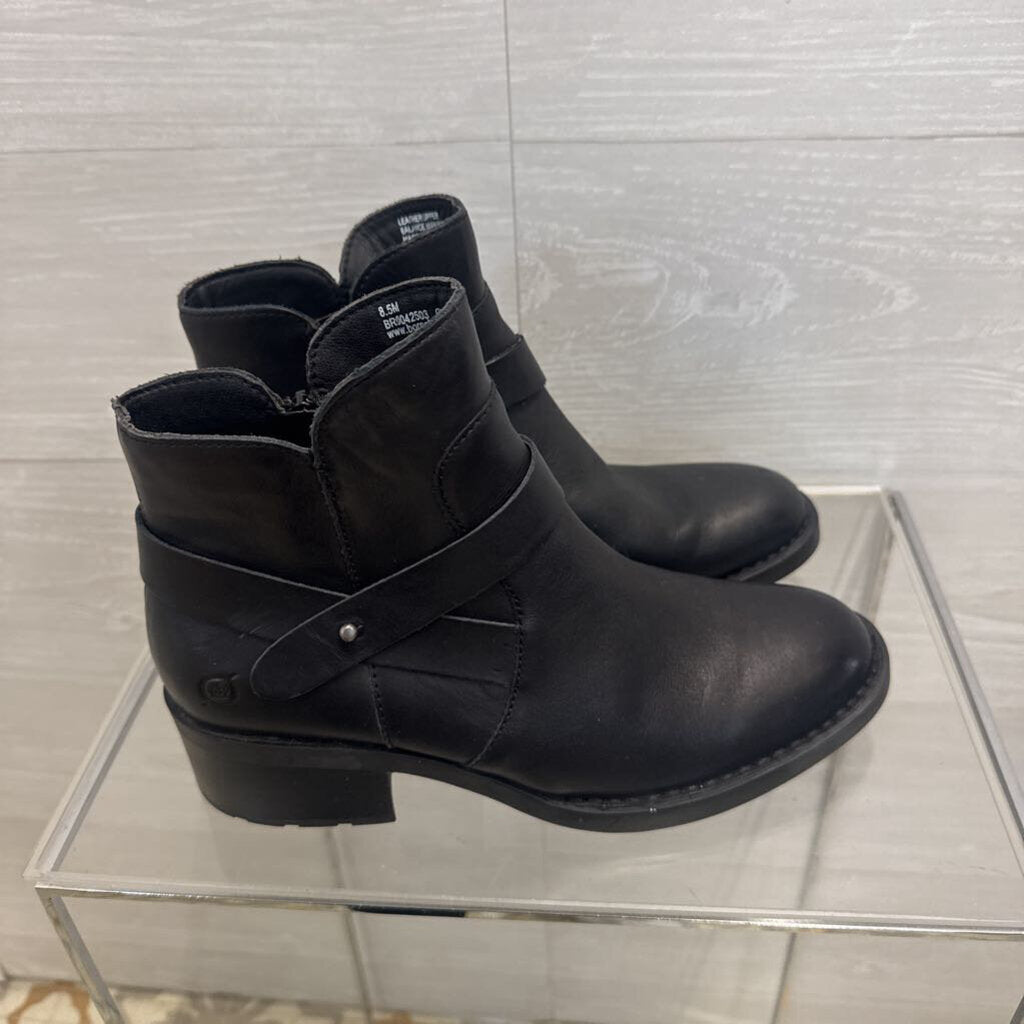 Born Black Leather Tori Ankle Boots 8.5
