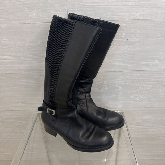 Bos and Co Black Leather Tall Riding Boots 37