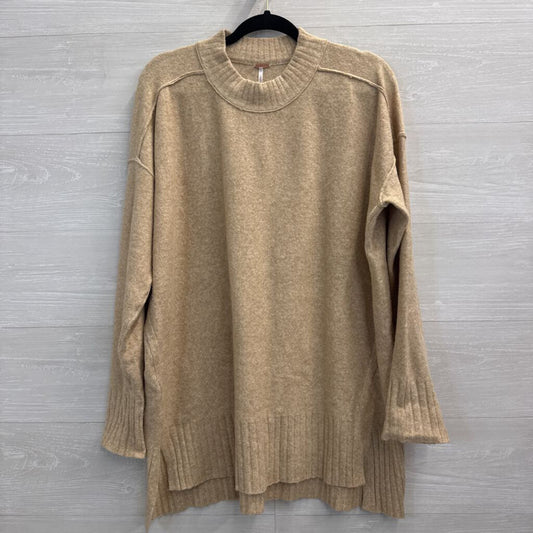 Free People Beige Crewneck Tunic Sweater Small