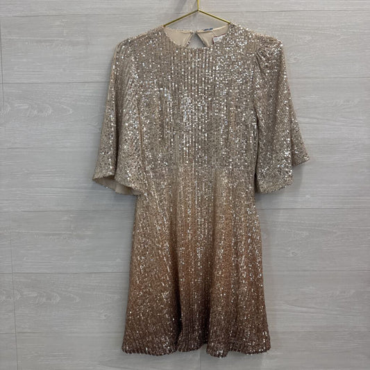 Silver/ Gold Ombre Sequin Short Sleeve Dress Small