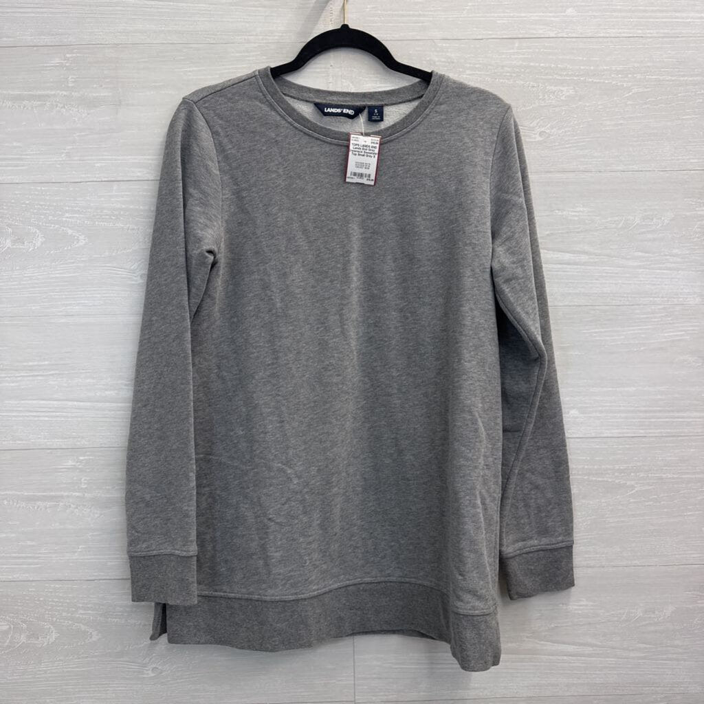 Lands End Grey Crewneck Sweatshirt Top Small