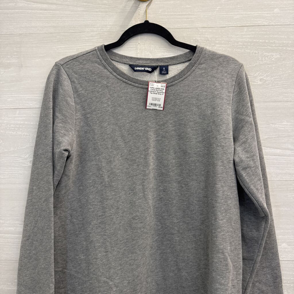 Lands End Grey Crewneck Sweatshirt Top Small