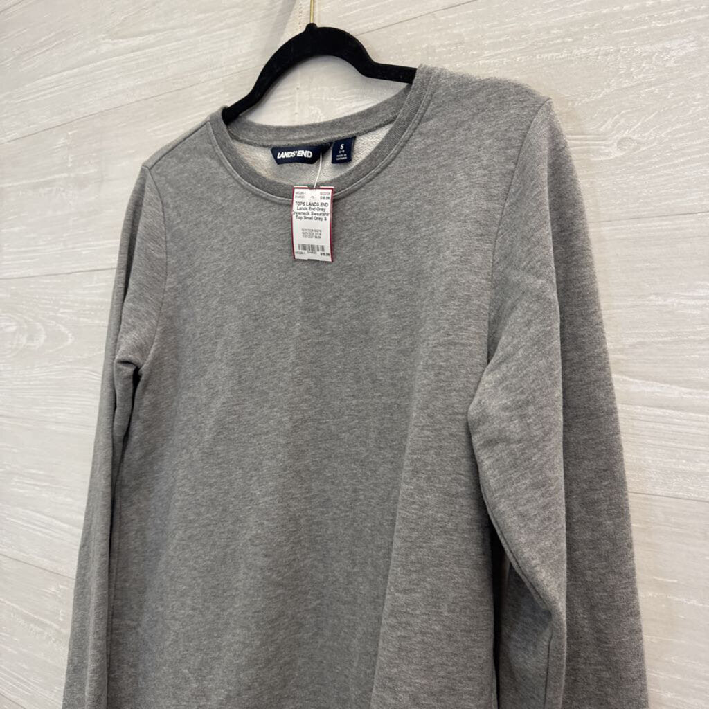 Lands End Grey Crewneck Sweatshirt Top Small