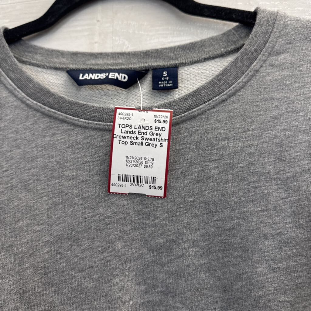 Lands End Grey Crewneck Sweatshirt Top Small