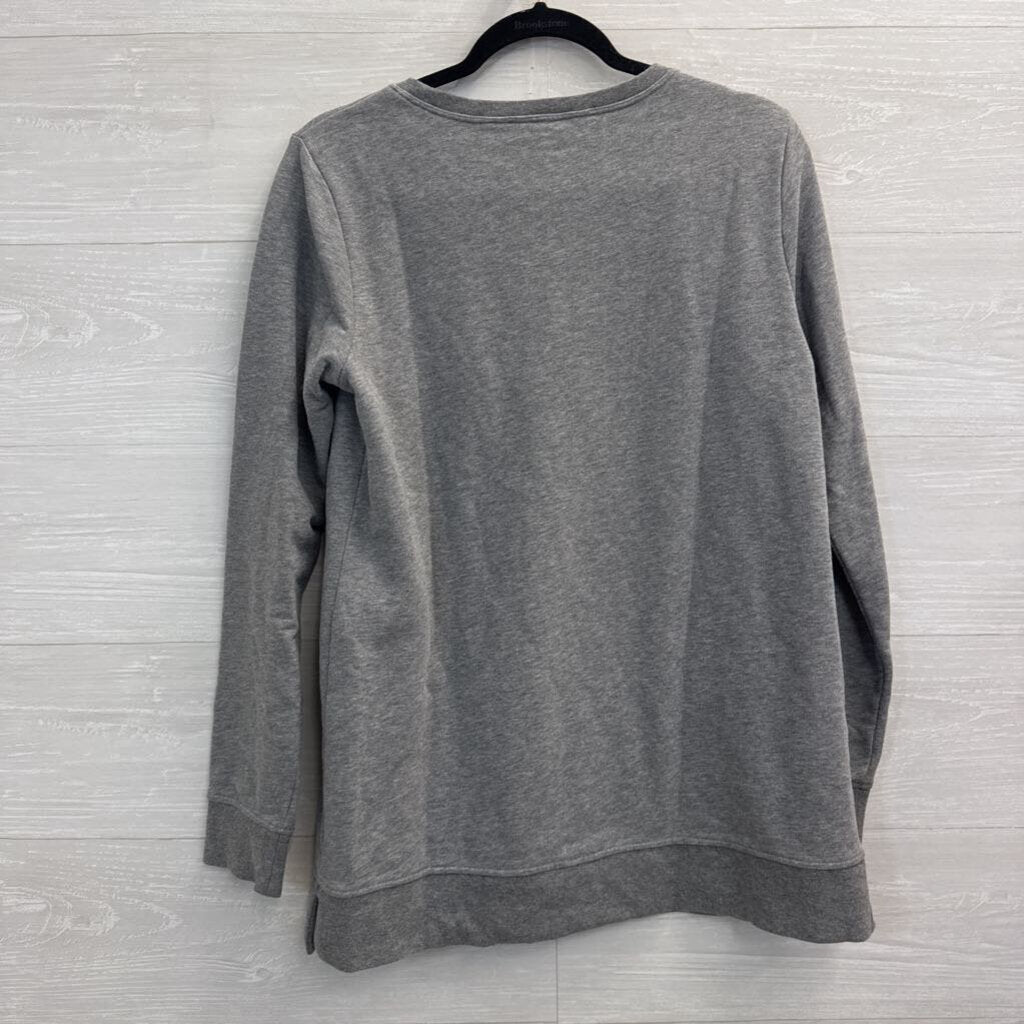 Lands End Grey Crewneck Sweatshirt Top Small