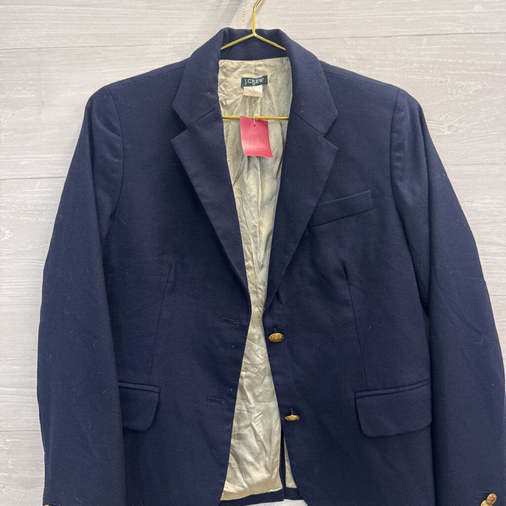 J Crew Navy/ Gold Button Blazer Jacket 4