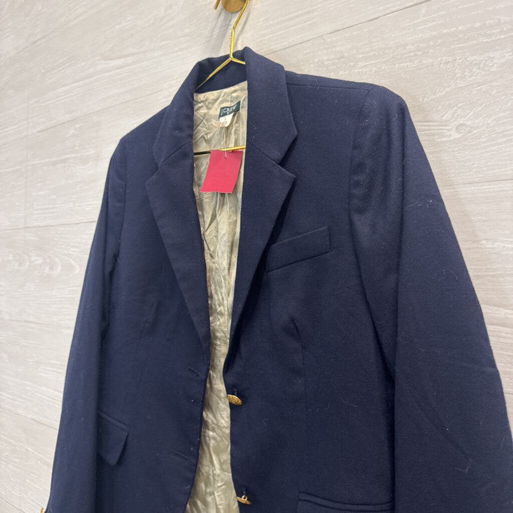 J Crew Navy/ Gold Button Blazer Jacket 4