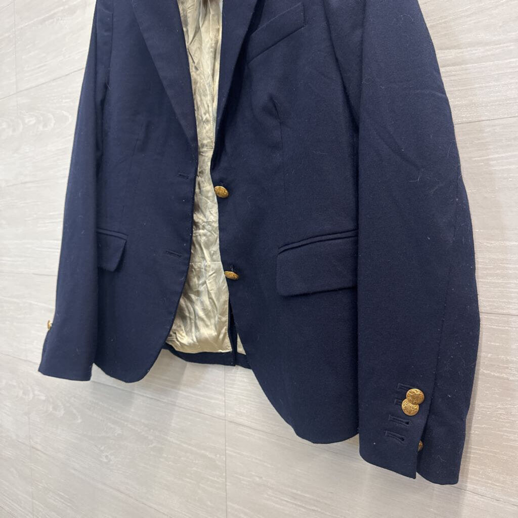 J Crew Navy/ Gold Button Blazer Jacket 4