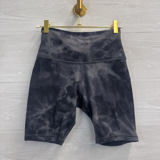 Lululemon Black/ Grey Print Biker Shorts 4