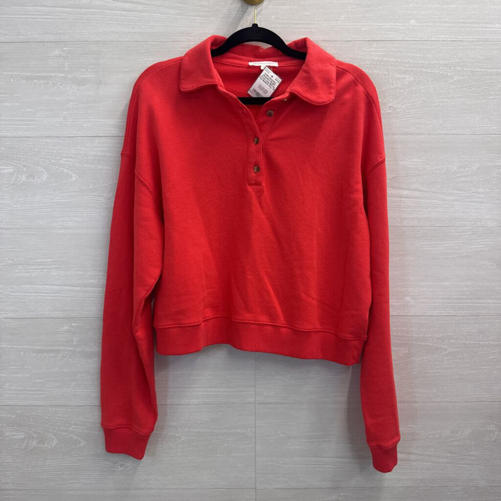 Mododoc Bright Coral Long Sleeve Top Medium