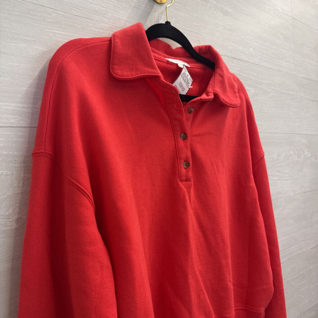 Mododoc Bright Coral Long Sleeve Top Medium